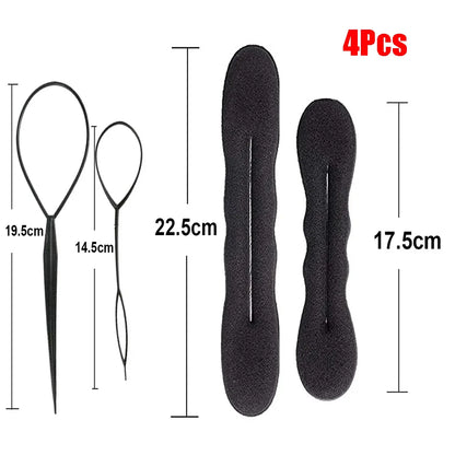 Sponge Plastic Loop Curly Hair Maker Hair Scrunchie Headband Twist Donut Bun Curler Hairbands Hairstyle Tools