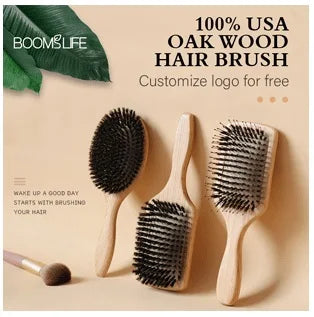 Denman Head Massage Brush Steel Hair Brush Wood HairBrush With Steel Needle Scalp Airbag Hair brush For Hair Combing