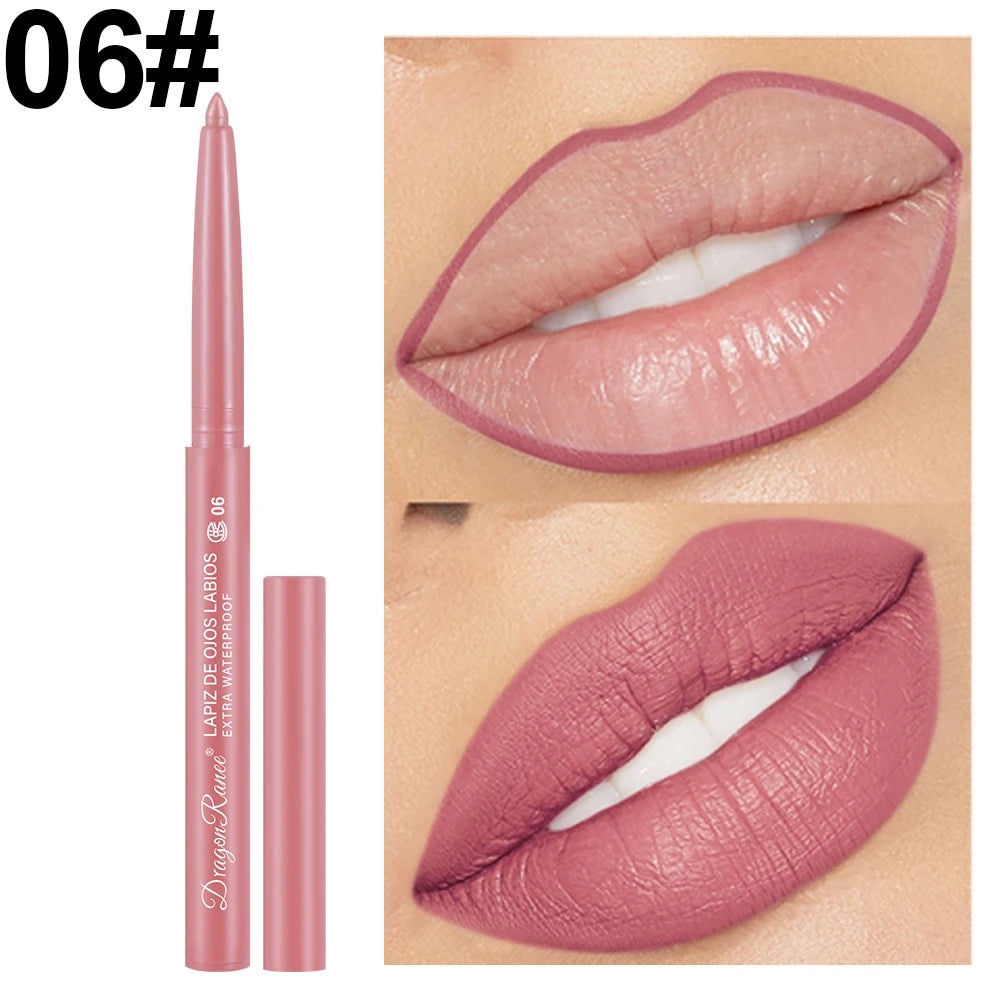 Dragon Ranee Automatic Rotating Lip Liner: Waterproof Matte Contouring Pencil