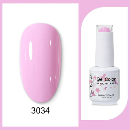Clou Beaute 15ml Red Black White Green Neon Gel Nail Polish Base Top Coat Velvet Top 400 Colors Semi Permanent Gel Nail Varnish