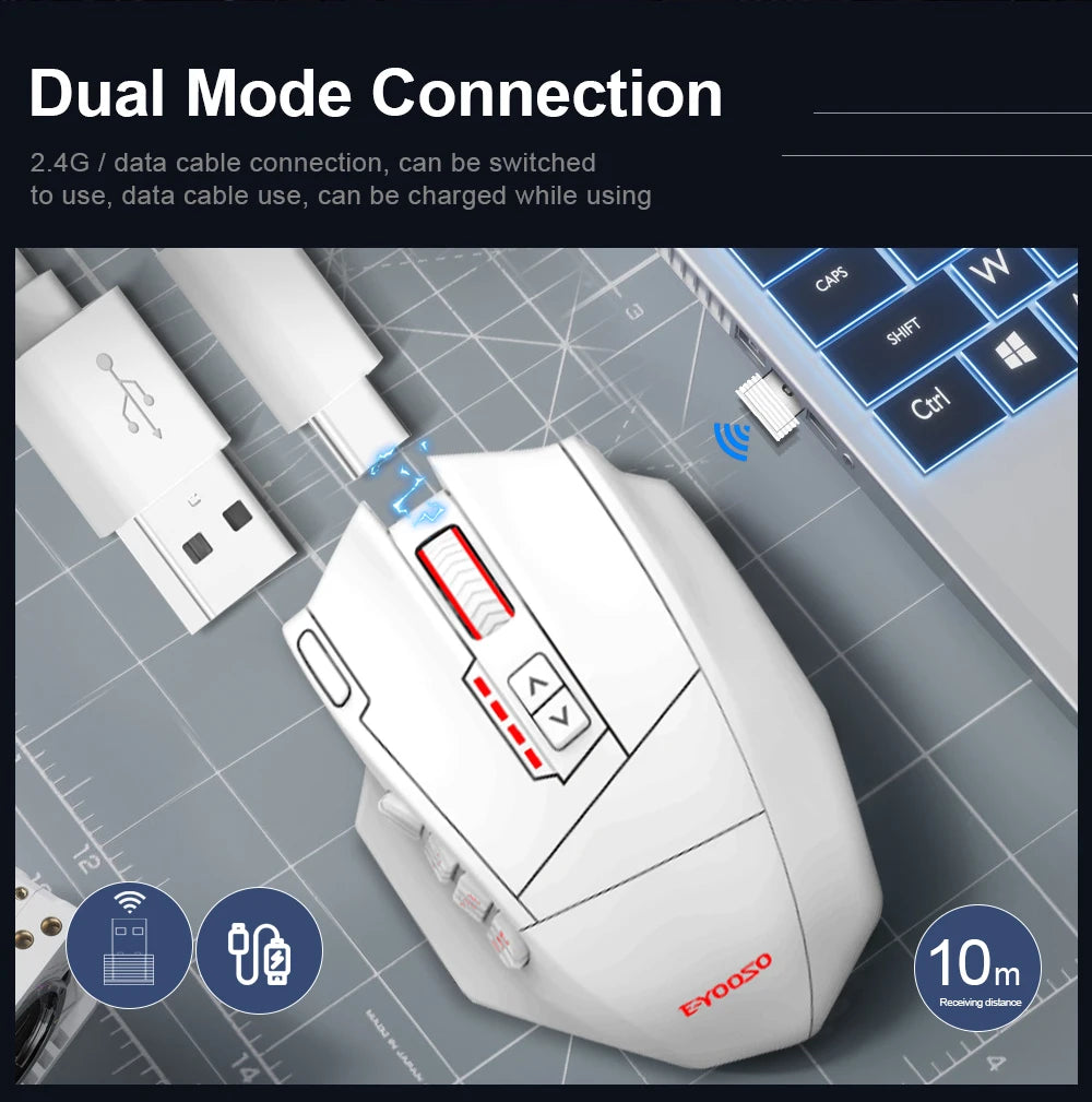 E-YOOSO X-33 RGB USB 2.4G Wireless Gaming Mouse 16000 DPI 16 buttons Programmable game Optical mice for Computer PC Laptop