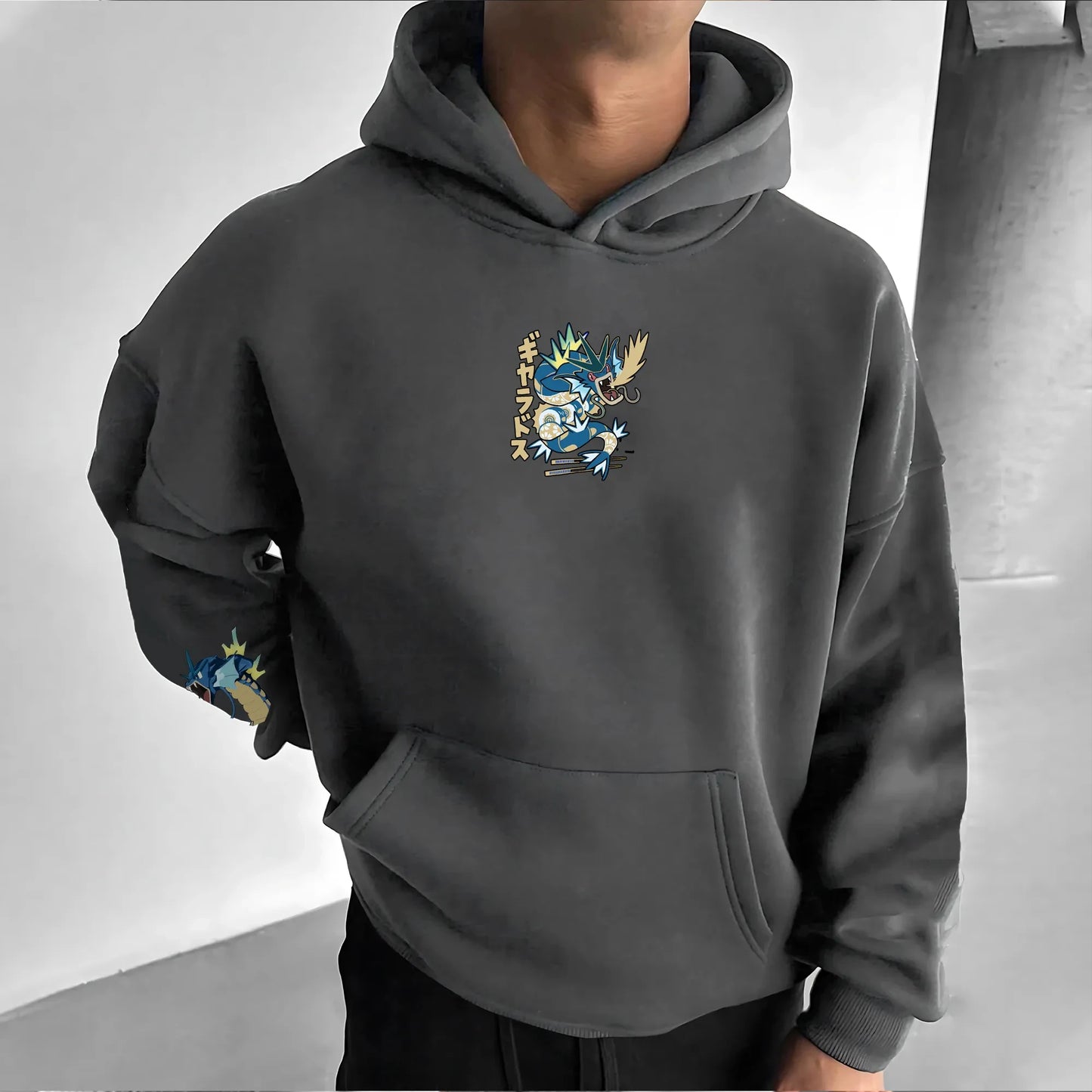 Pokémon Animation Derivatives Gyarados Printing Men's and Women's Summer Fashion Street T-shirt Hoodie Shorts and Sweatpants
