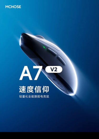 New Mchose A7 & A7v2 Advanced Lightweight Wireless Mouse Tri-Mode Connection Gaming Office Mouse Christmas Gift For Boys
