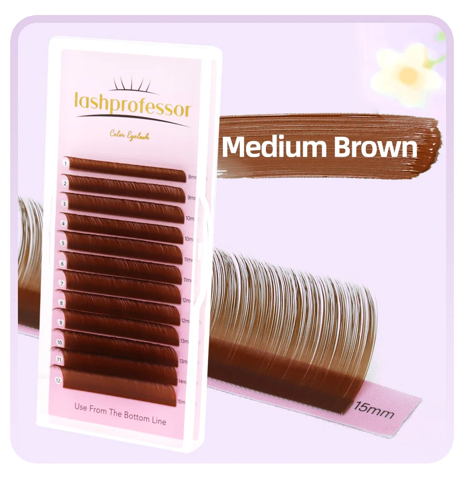 Brown Individual Eyelashes Extension 8-15 Mixed Lash Colorful Premium Dark Brown Lashes Soft Natural Mink False Eyelashes Makeup