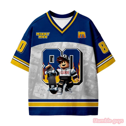 Cute Boys Roblox T Shirt Anime Summer Casual Kids Girls Short Sleeve Tops Fashion Game Print Cartton Breathable Kids Tee