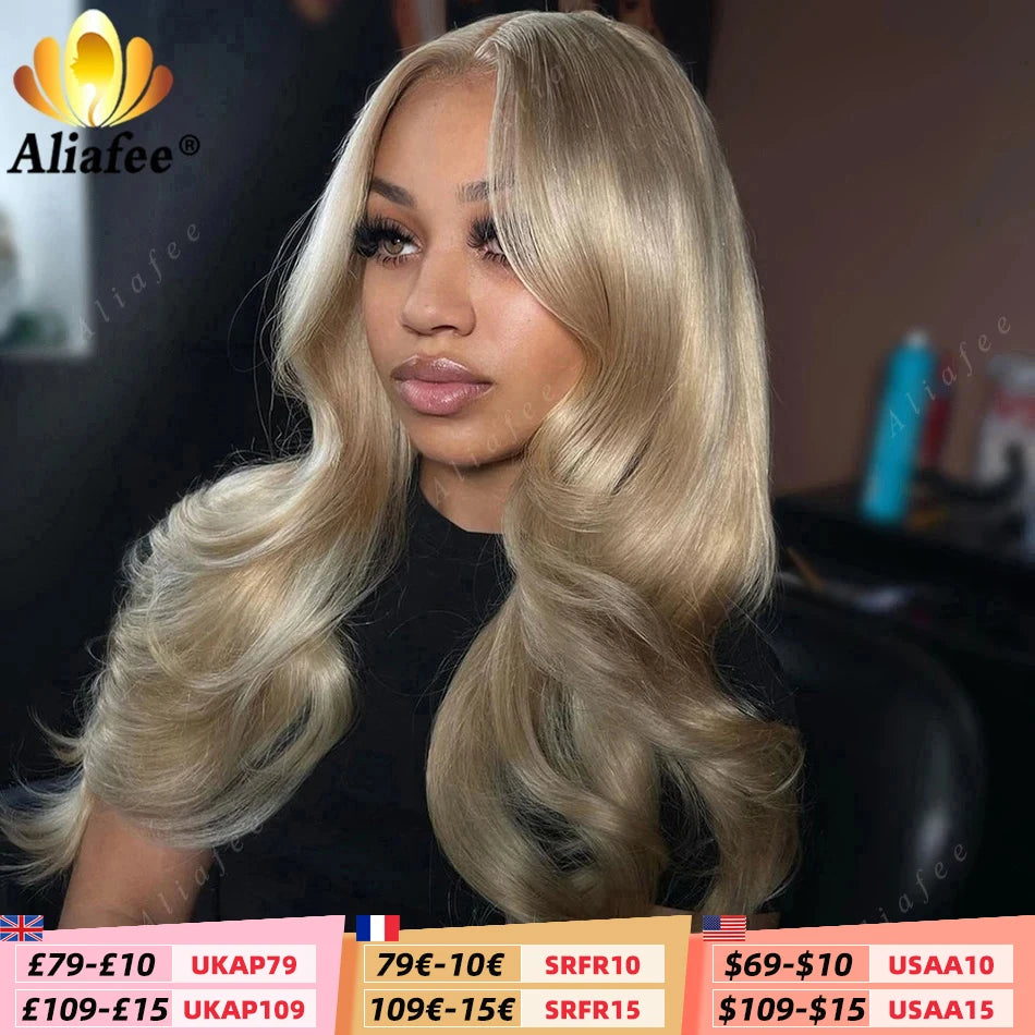 Transparent 13x6 Lace Frontal Wig Gray Ash Blonde Wig Highlight Wig Human Hair 13X4 Frontal Preplucked Wig For Women Stripe Wig