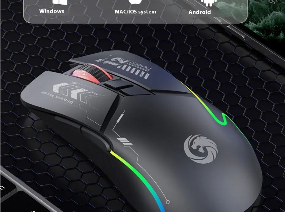 Mechanical Gear Wireless Bluetooth Dual-mode Silent E-sports Gaming Mouse with Type-C Charging