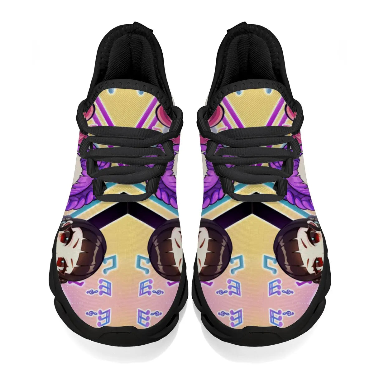 Children's Casual Shoes Cartoon Girls Music Notes Print Casual Sports Sneakers Casual Running Shoes for Men Women Large-sized