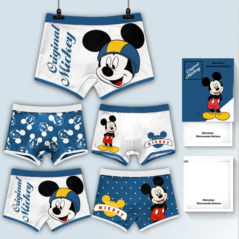 4-Piece Set Pikachu Boys' Underwear Pure Cotton Children'S Flat Corner Pants Summer Thin Spring Cartoon Cute Shorts