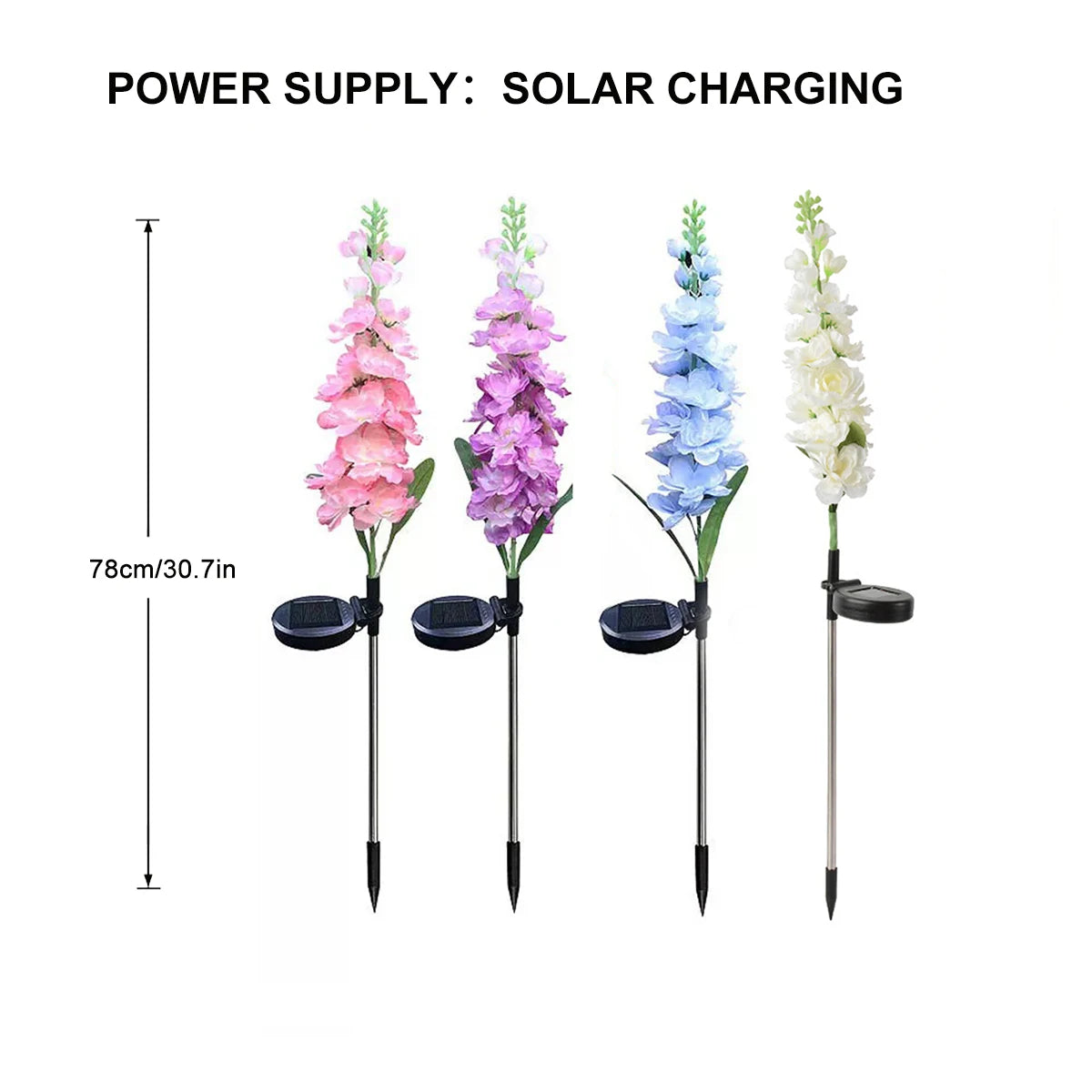 1pc Solar powered hyacinth lawn lights are suitable for courtyards, trails, holiday gatherings, gardens, and Mother's Day gifts