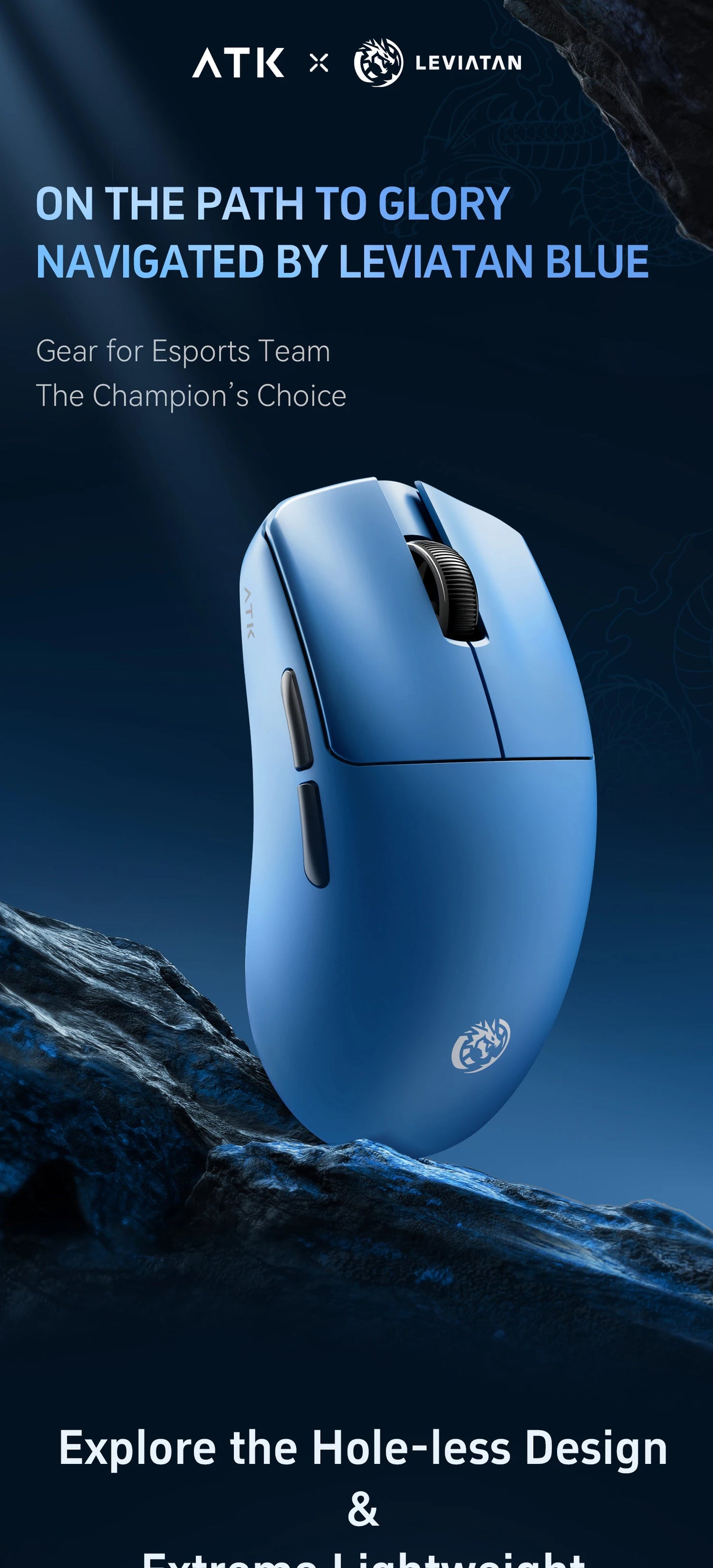 ATK Blazing Sky F1 LEVIATAN Esports Wireless Gaming Mouse PAW3950 Ultra Dual-Mode 8000Hz 35g Lightweight Non-porous FPS Mice