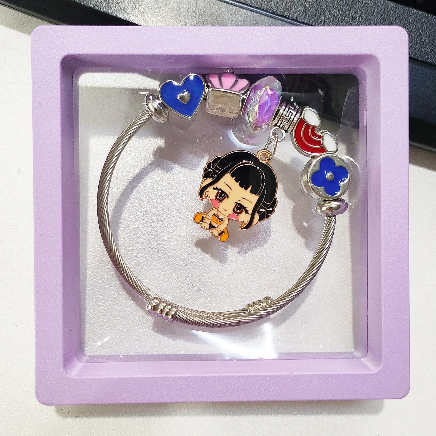 Hot 4Pcs Cartoon Anime Bracelet Set, High-Value Exquisite Bangles Ideal Children's Day Gift for Boys Girls Kids