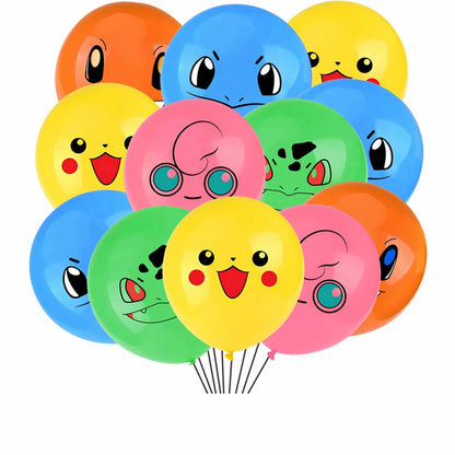 24pcs Pokemon Balloons for Birthday 12inch Cartoon Latex Balloon Birthday Party Round Multi Pikachu Toys Decoration Baby Shower