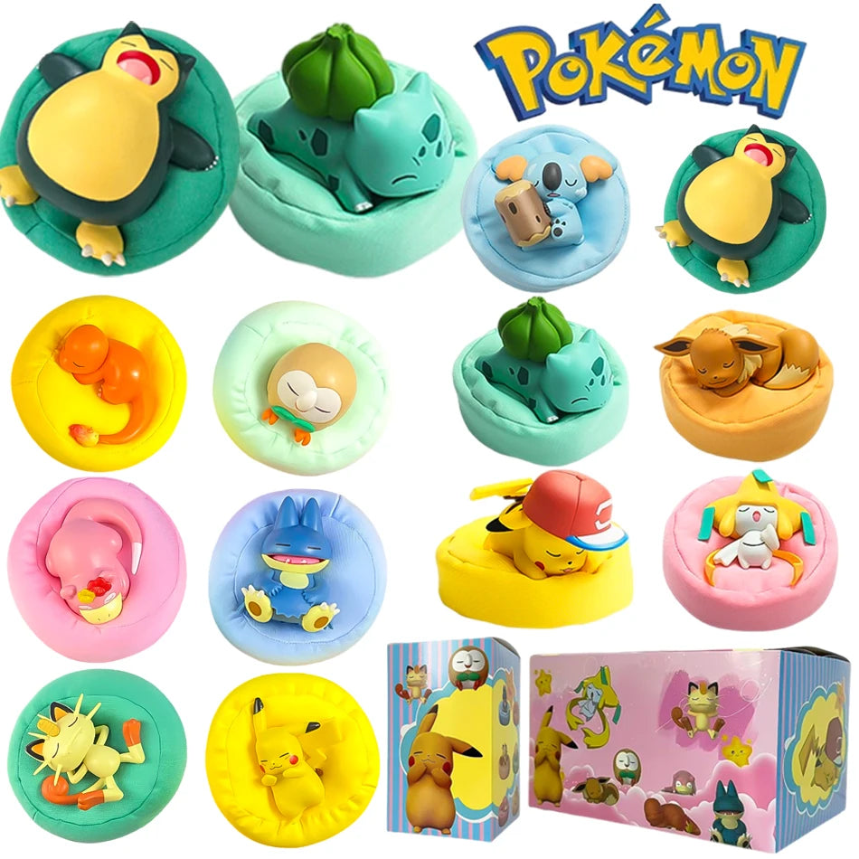 Anime Pok é mon blind box Model Figure 1-12 pcs Pikachu sleep Series Interior Hand Sleeping Position Toys Gift for sfriends