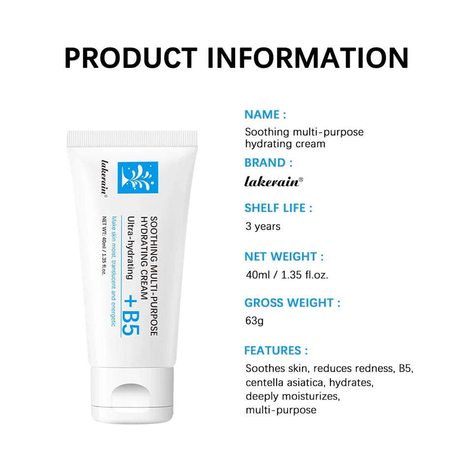 lakerain B5 Soothing Multi-Purpose Hydrating Cream: Healing Ointment for Dry & Irritated Skin