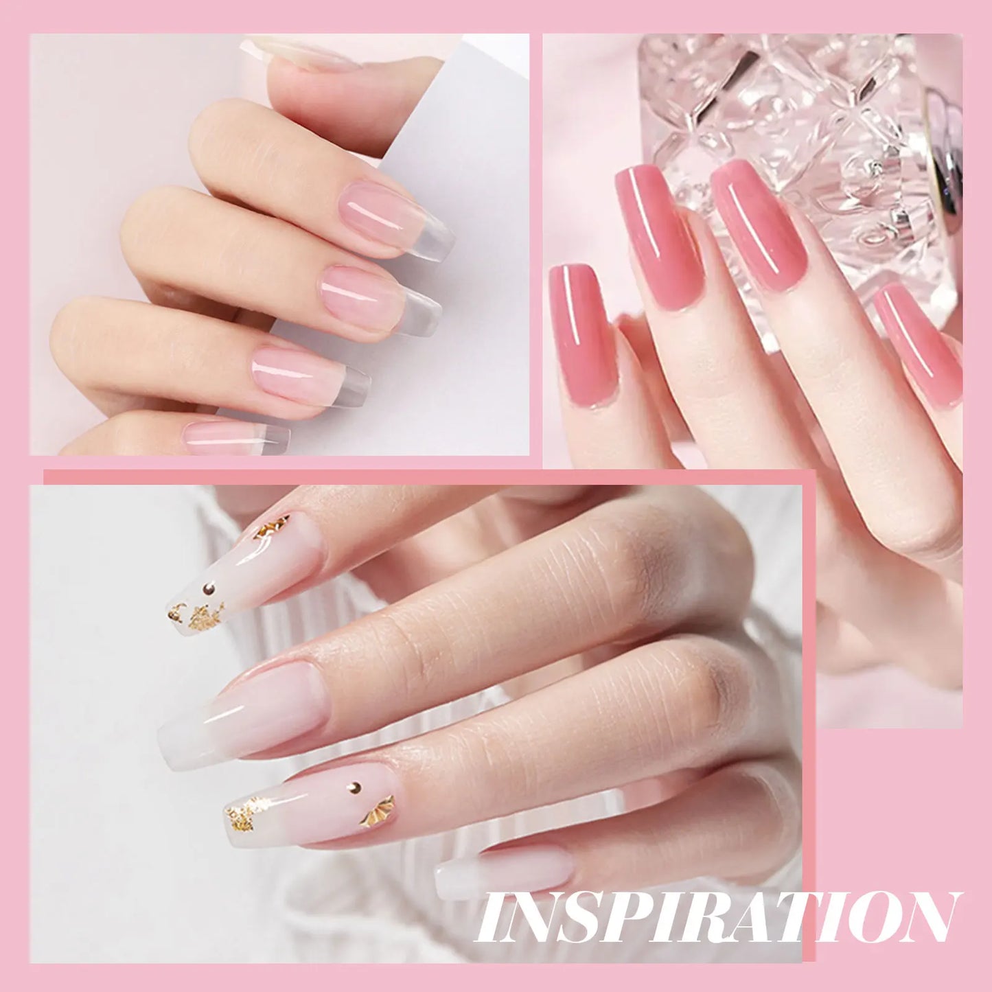 SAVILAND Poly Gel Nail Kit with UV Lamp Starter Set Fast Cure No Lifting Purple Pink Gel with Nail Tips for Beginners Home Salon