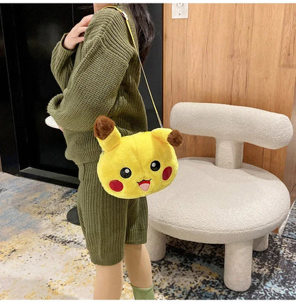 Pokemon Cute Plush Crossbody Bag Anime Figure Messenger Bag Large Capacity Storage Bag Cartoon Cosplay Birthday Party Gift
