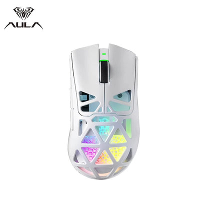 AULA SC620 Wireless Gaming Mouse, Lightweight Design, Multiple Lighting Effects, Customizable Fire Button, Optical Movement Dete