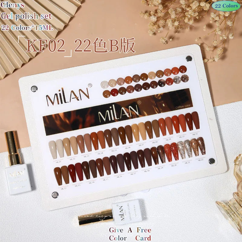 Glenys 22 color series nail polish glue, full network popular color, full immersion gel nail salon, nail art varnish set