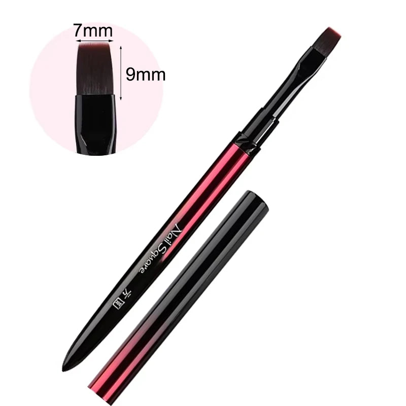 Nail Art Brush Metal Handle Phototherapy Acrylic UV Gel Brush Nails Extension Builder Painting Drawing Pen DIY Manicure Tools
