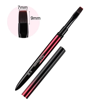 Nail Art Brush Metal Handle Phototherapy Acrylic UV Gel Brush Nails Extension Builder Painting Drawing Pen DIY Manicure Tools