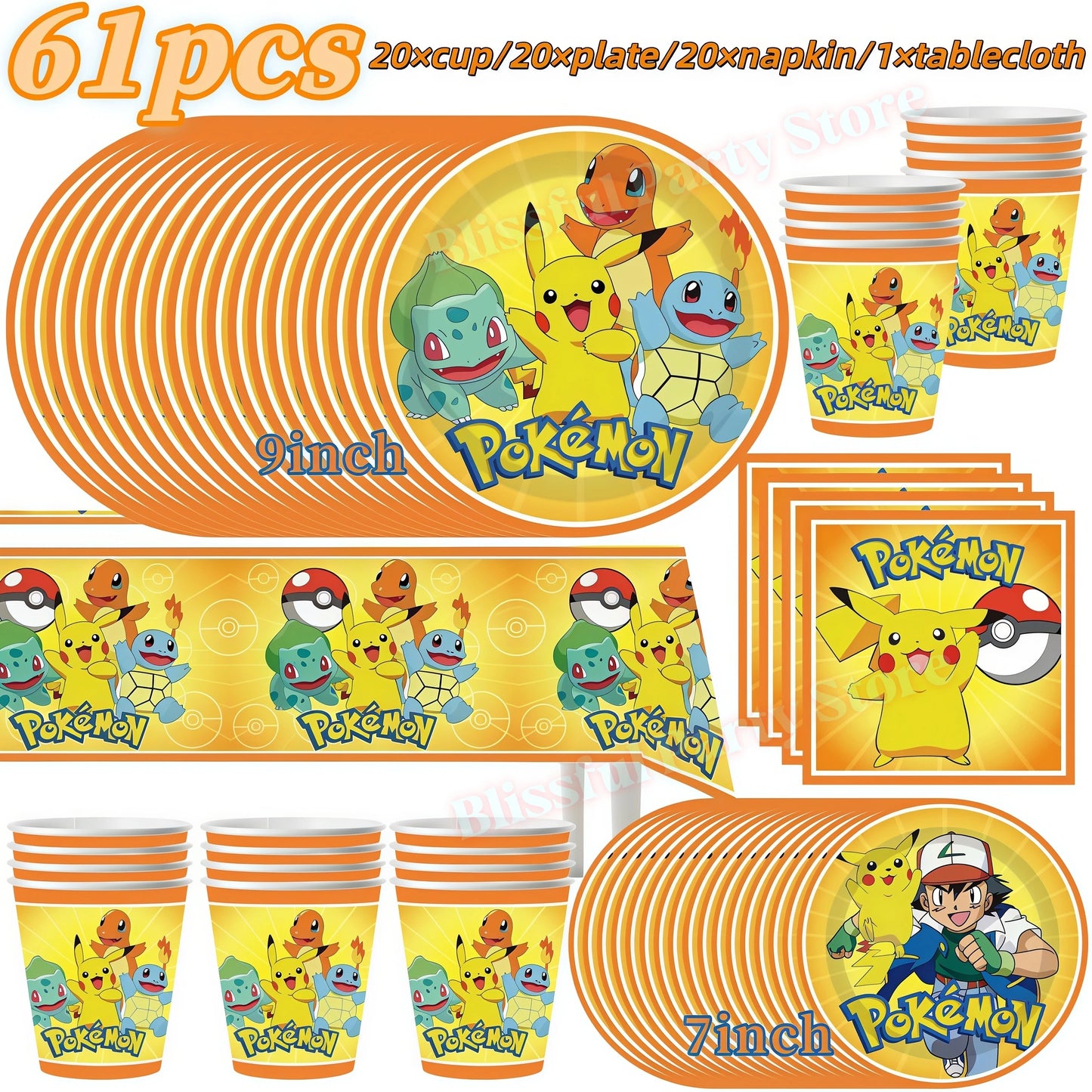 Pokemons Birthday Party Decoration Lightning Pikachu Balloon Tableware Kit Cup Plate Gift Bag Kid Favor Gift Baby Shower Supplie