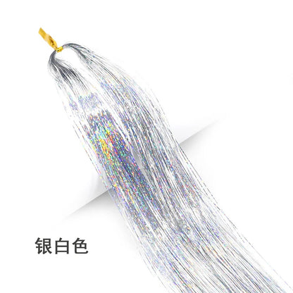 Shiny Sparkle Hair Tinsel Kit Rainbow Women Colorful Glitter Bling Hair Extension Twinkle Hair Dazzles Accessories for Braiding