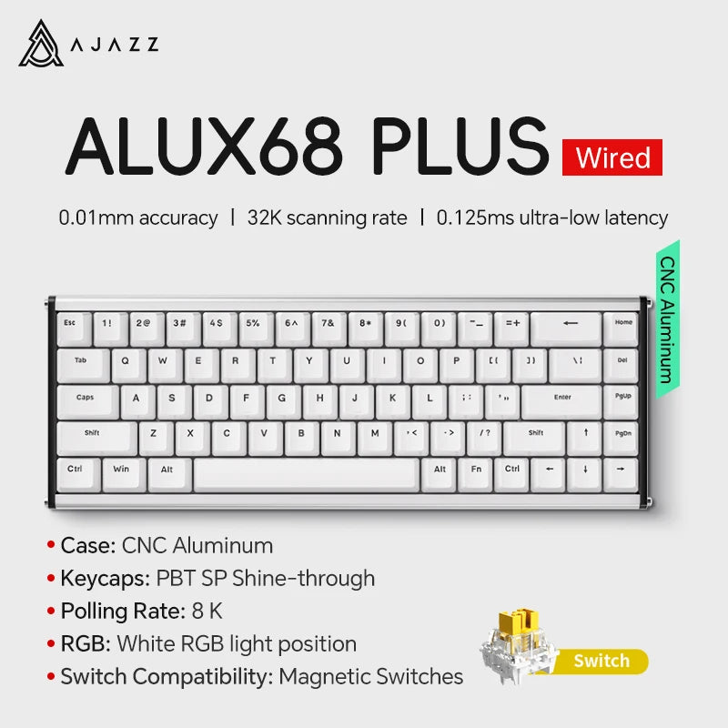 AJAZZ AK680 MAX/V2 Mechanical Keyboard HE Hall Effect Switch 60% 8k/1K RGB Wired/Wireless Gaming Rapid Trigger Magnetic Keyboard