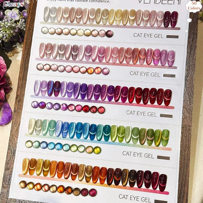Glenys 50 color cat's eye nail polish glue All net popular advanced immersion gel UV LED nail salon art varnish set