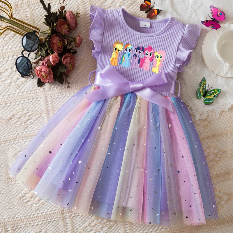 Official My Little Pony "Rainbow Magic" Princess Dress: Lavender Ribbed Bodice & Sequin Tulle Tutu