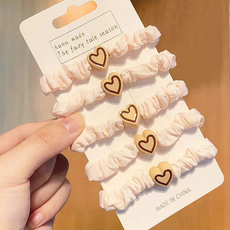 Korean Heart Hair Ties.
