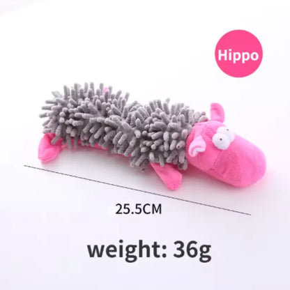 Durable Pet Dog Plush Toy for Small Breeds - Animal Shape Squeaky Chew Cleaning Toy for Chihuahua Yorkshire Bichon Puppies