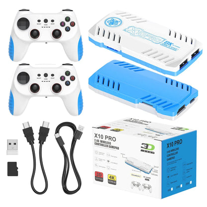 Reebolnic X10 Pro 128G 50000+Game Installed Retro Video Game Console 4K HD 50+Simulators Wireless X10 Pro Orange Game Stick