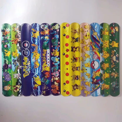 Pokemon 5/10 Pcs Wrist Strap Toys Pikachu Anime Series Ring Slap Bracelets Children Partys Interactive Supplies Birthday Gifts