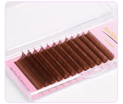 Brown Individual Eyelashes Extension 8-15 Mixed Lash Colorful Premium Dark Brown Lashes Soft Natural Mink False Eyelashes Makeup