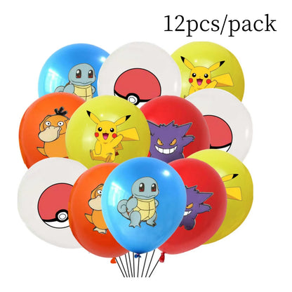 Pokemon Latex Balloons Birthday Party Decor Cartoon Pikachu Balloon Poke Ball Balloons Baby Shower Kids Favor For Party Supplies