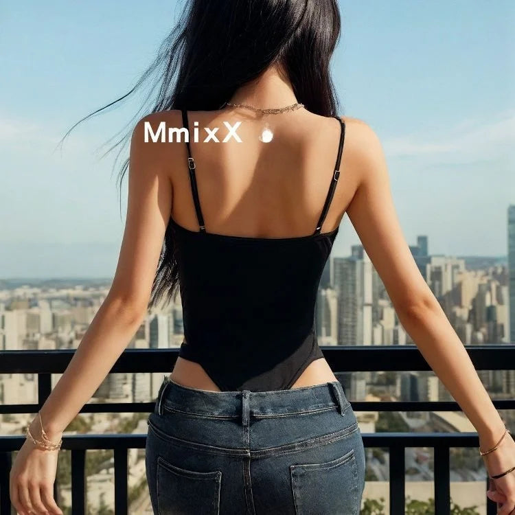 Sexy Hollow out Design Slim Fit  Swimsuit Women's Strapl Top Pure Color Svel Commute Sle Summer Thin Poly...