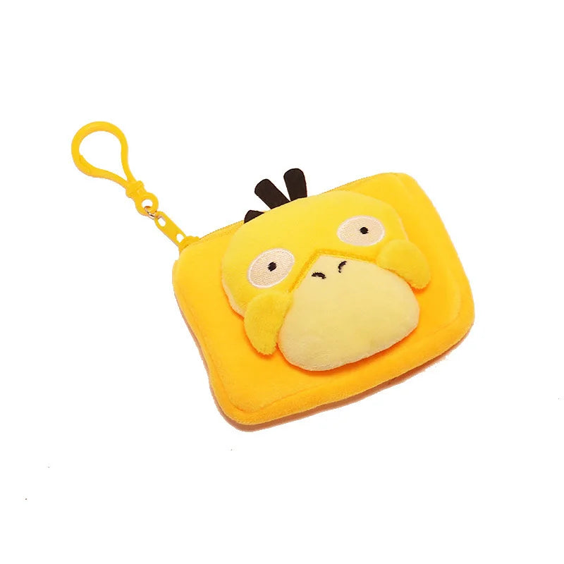 Anime Pokemon Psyduck Coin Purse Cute Cartoon Headphone Bag Portable Kids Waist Pack Trendy Child Birthday Gift