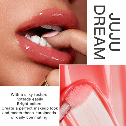 JUJU DREAM Clear Transparent Lip Gloss Set: 4-Color Water-Gloss Glaze