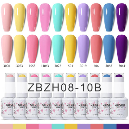 Clou Beaute 10/12/20/24pcs Gel Nail Polish Set Color 15ml White Glass Bottle Nail Art Kit Semi Permanent Gellack Nail Varnish
