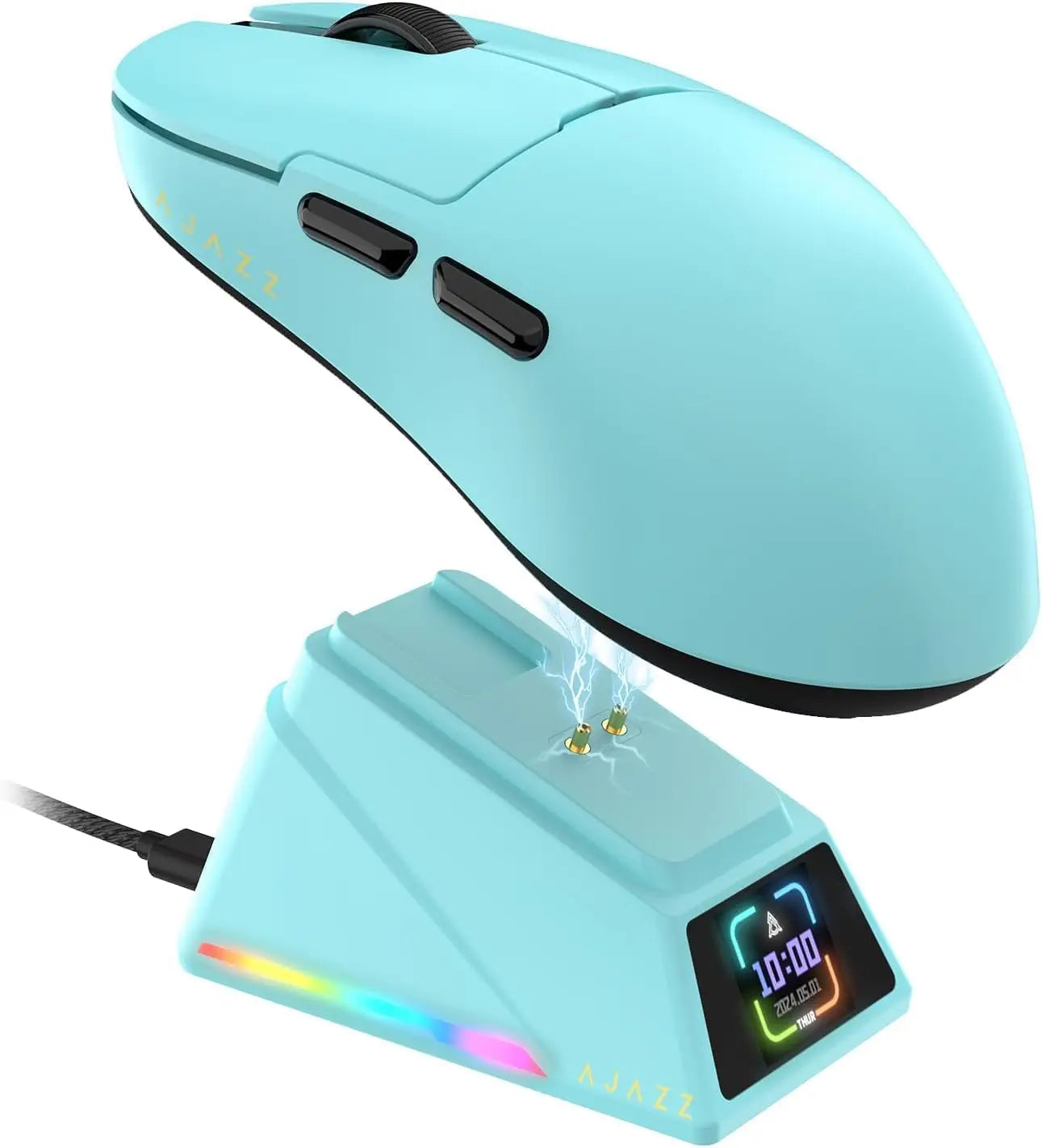 AJAZZ AJ159 APEX Paw3950 Wireless Mouse with RGB Magnetic Charging Base Lightweight Wired Bluetooth Gaming Mouse for PC Laptop