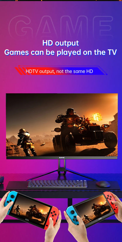 Coopreme X80 Portable Game Console 7-inch HD Large Screen Arcade PS1 Emulator Multi-function Nostalgia Classic PSP Handheld Game