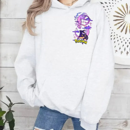 2025 Pokémon Creative Umbreon＆Espeon Printed Hoodie Top Men's Women's Autumn/Winter New Harajuku Oversize Casual Trend Sweater