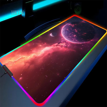 RGB Galaxy Milky Way Mouse Pad XXL 90X40 Carpet PC Gamer Computer Keyboard Desk Mat Anti-slip Mousepad Gaming Led Backlight Mats