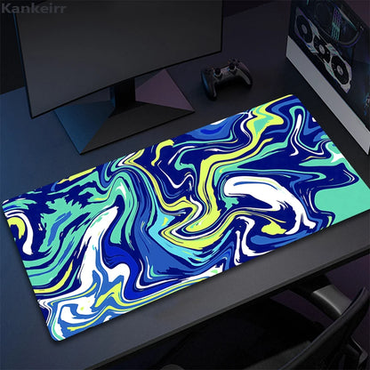 Computer Mouse Pad Strata Liquid Gaming Accessory Mousepad Black White Large Desk Mat Gamer Rubber XXL 50x100 Mause Carpet Run