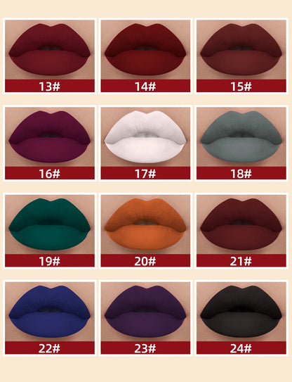 QIBEST Matte Liquid Lipstick Waterproof Long Lasting Velvet Lip Gloss Tint Tube Matte Nude Pigment Red Lipgloss Lips Makeup
