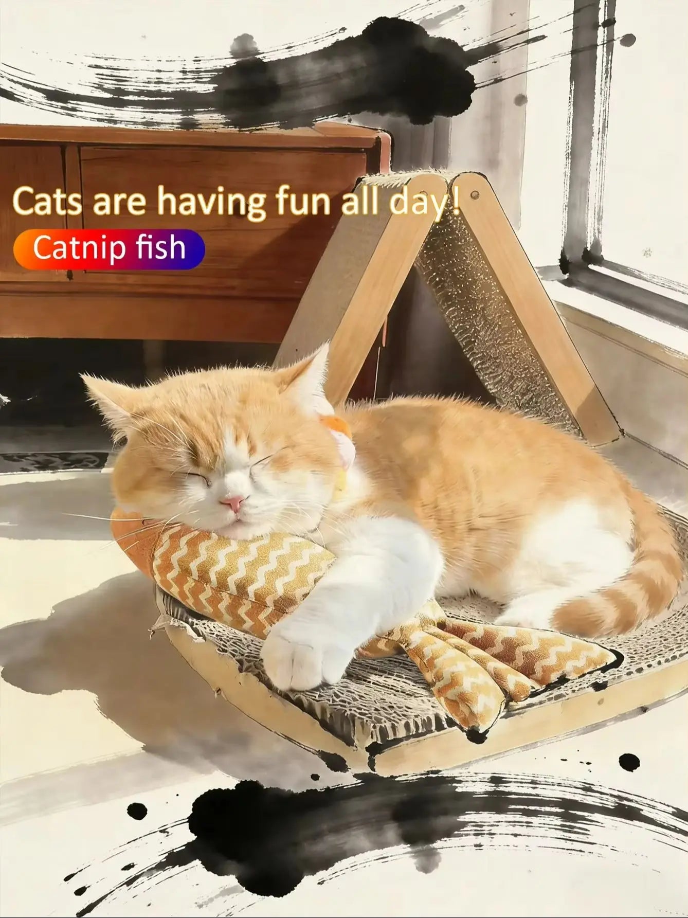 Burlap Cat Toy Cat Mint Fish Pet Chew Toy Cat Fun Interactive Soft Lifelike Fish Kitten Self-Happiness Training Toy Cat Supplies
