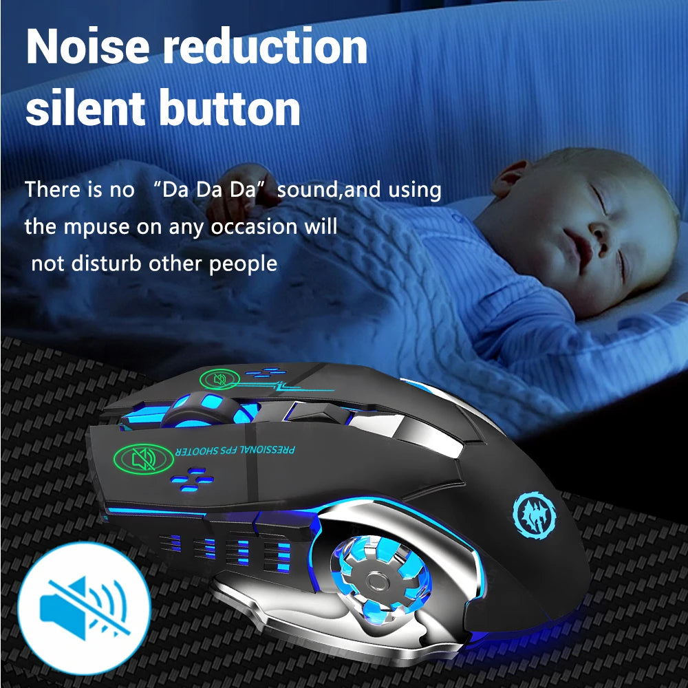 2.4G Wireless Mouse USB Bluetooth Mecha Gaming Mouse Rechargeable Silent Backlight Mice Ergonomic Office Mice Game Accessories