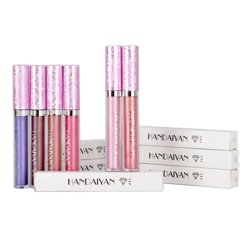 6 Colors Waterproof Nude Pink Glitter Lipstick Makeup Long Lasting Velve Red Sexy Shimmer Lipsticks Cosmetics Beauty