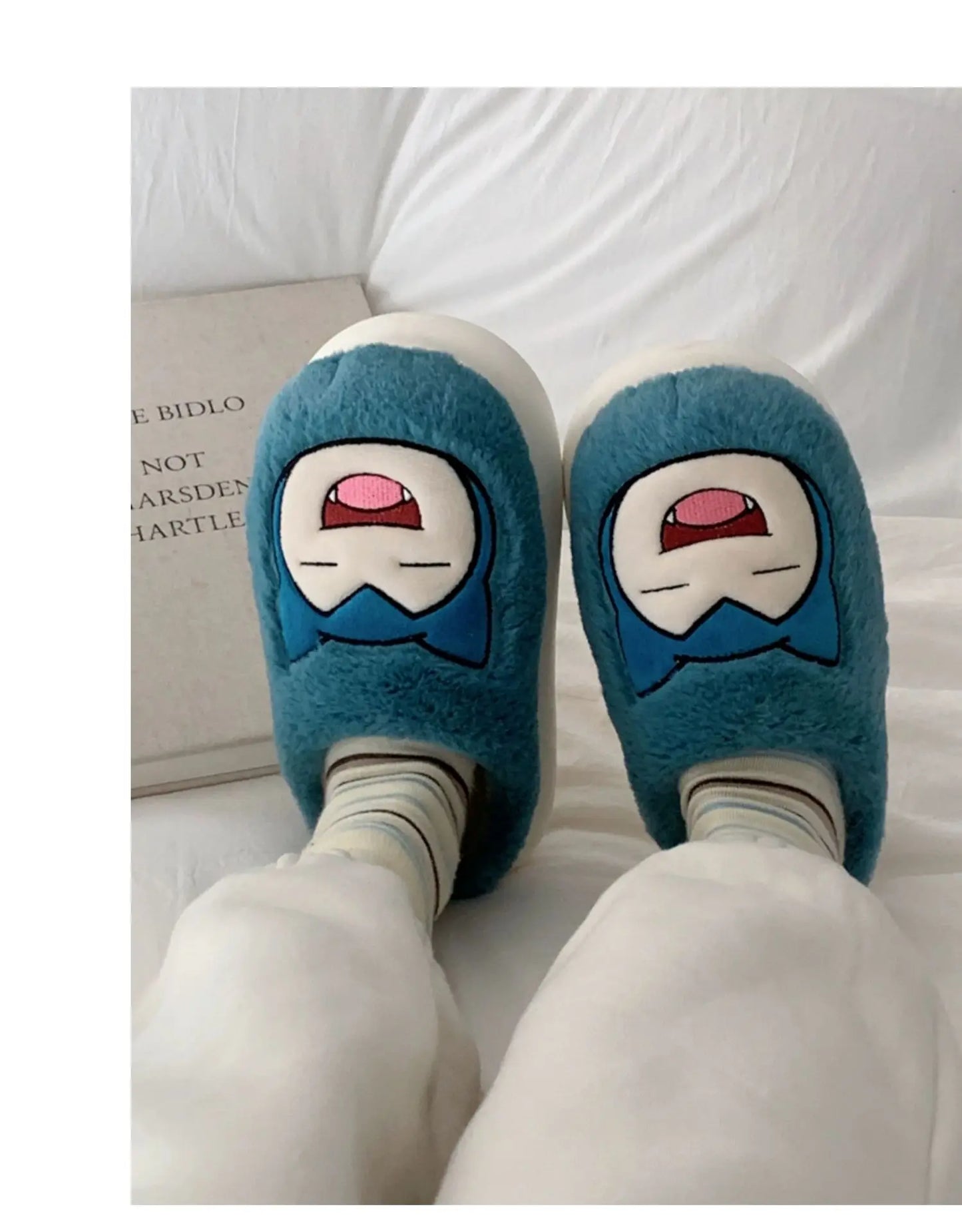 Pokemon Anime Couple Slippers Cute Pikachu Eevee Cartoon Cotton Home Shoes for Men And Women with Velvet Insulation Winter Gifts